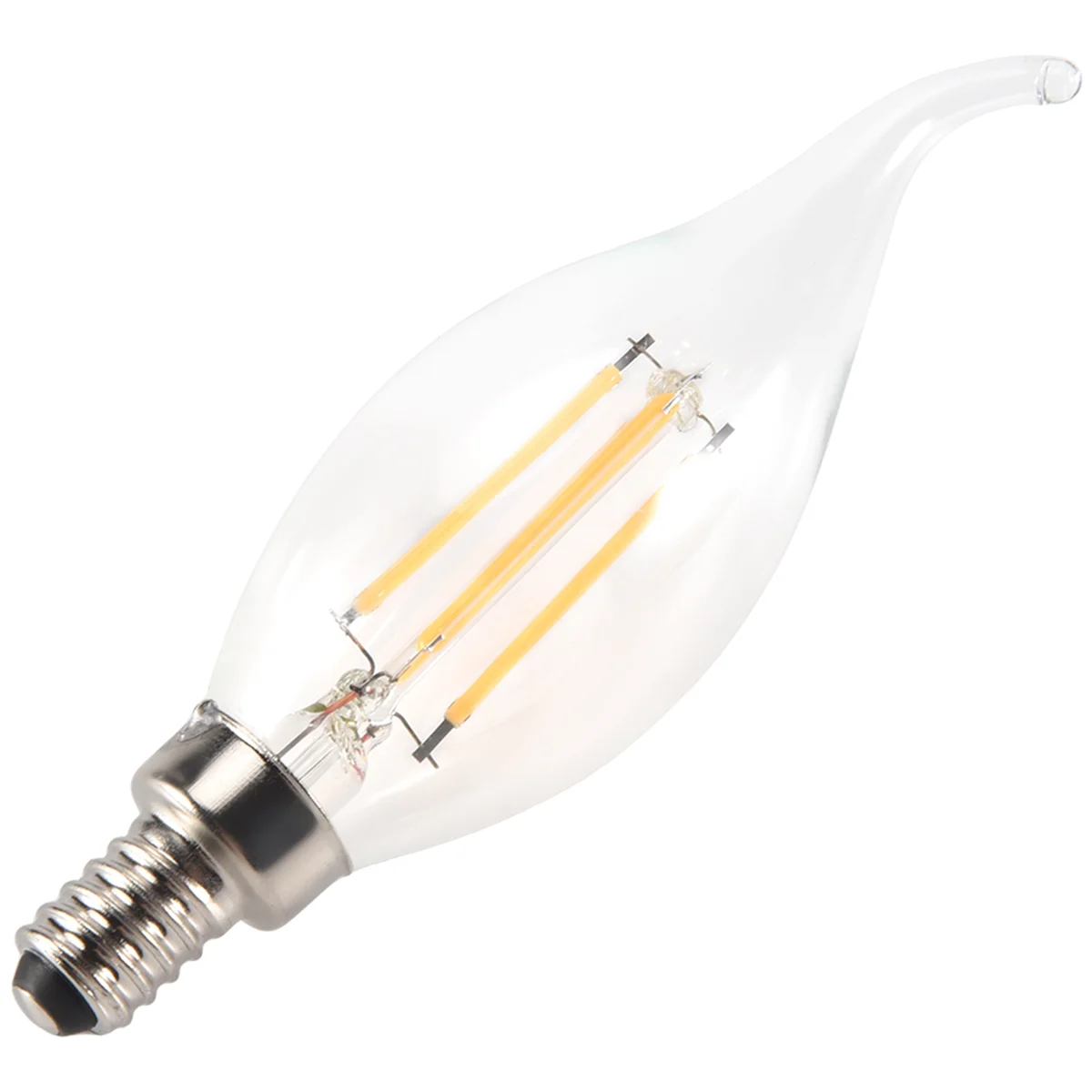 Dimmable E12 4W COB Edison Candle Flame Filament LED Light Bulb Lamp 12.5*3.5cm