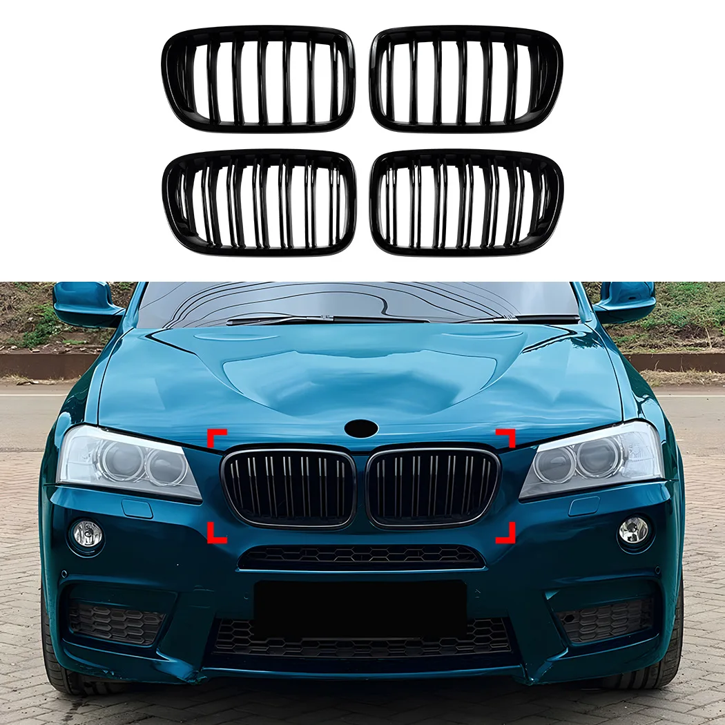 Applicable to BMW X3 F25 pre-2011-2013 single-line double-line medium grid air inlet grille cross-border exterior modification