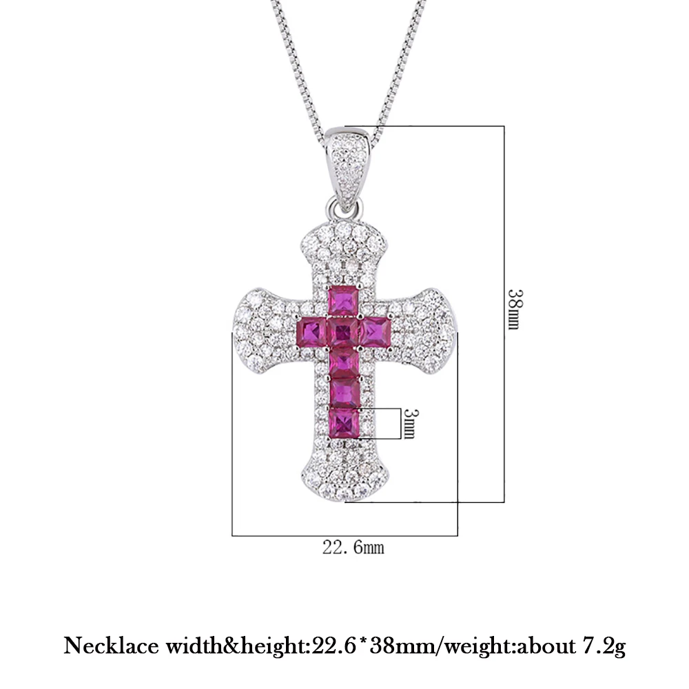 2023 فاخر الزمرد روبي الياقوت الصليب قلادة القلائد للنساء الأحجار الكريمة مختبر الماس كوكتيل حفلة غرامة مجوهرات سيدة هدية