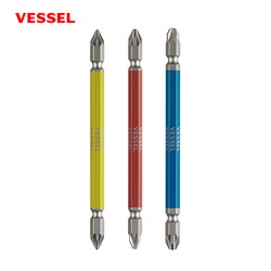 VESSEL Magnetic Screwdriver Bits Double End POZIDRIV GO-SAI Bit PZ1 PZ2 PZ3 NO.GSPZ Series