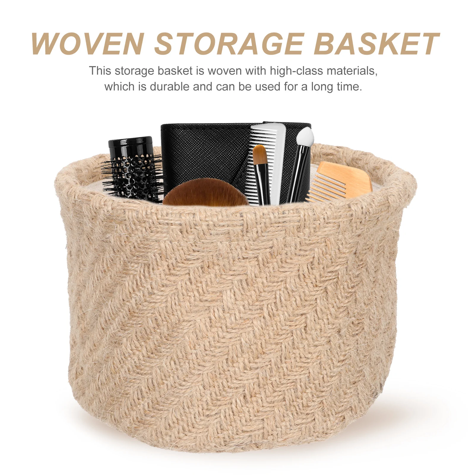 

Storage Box Woven Bins Basket Handmade for Makeup Organizer Baskets Small Desk Cosmetics Container