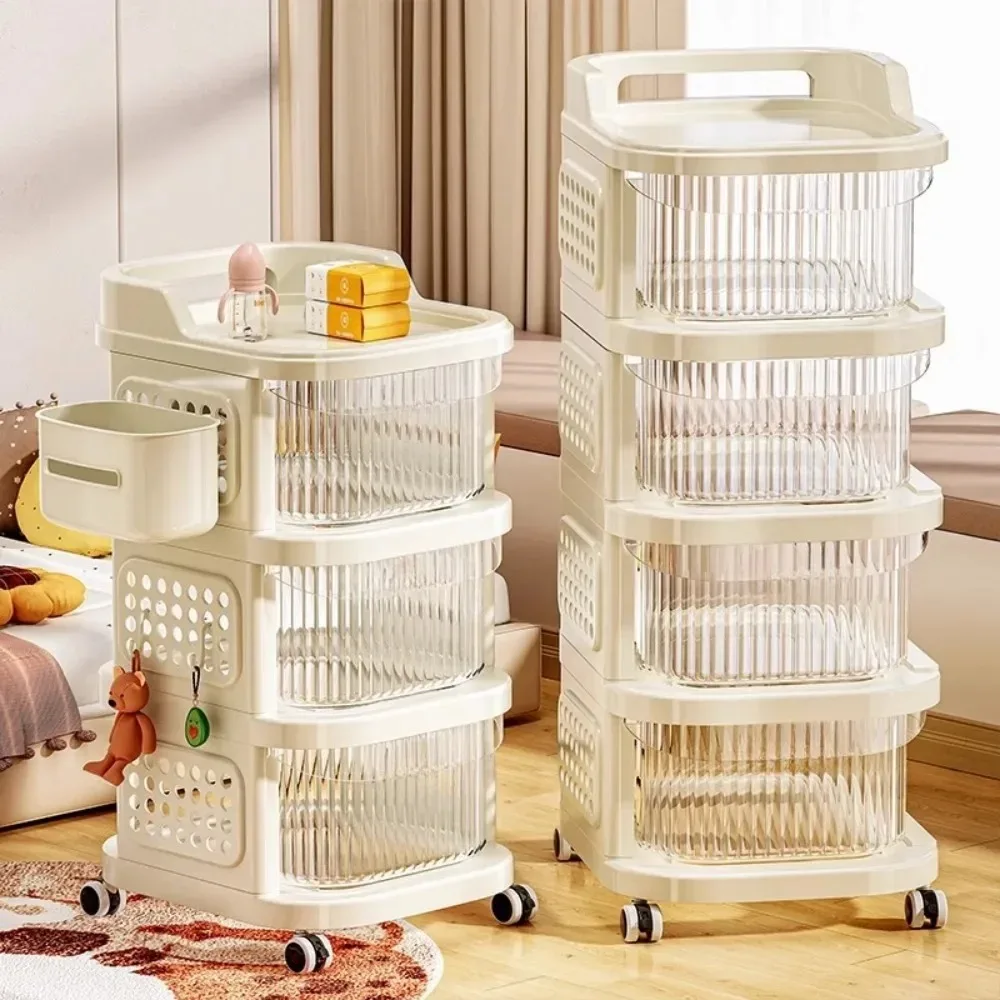 Snack Cabinet Cart Trolley Multi-Layer Snack Cabinet Cart Movable Bookshelf Rolling Drawer Storage Cabinets Drawer-Type Trolley