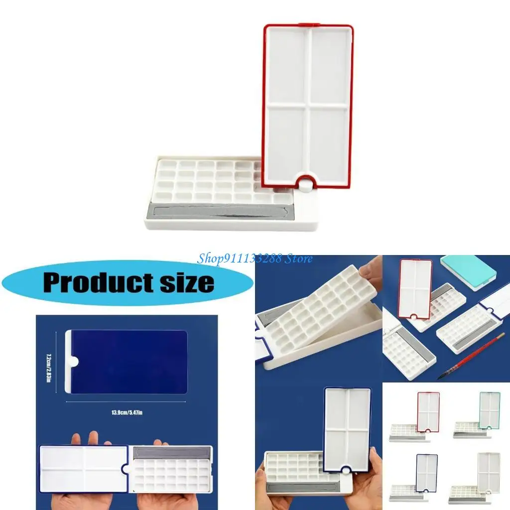 

G88D Roating Painting Paint Tray Box Empty Watercolor Palette Watercolor Half Pans