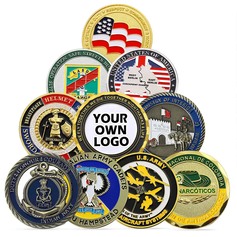 Manufacturing customized coin collection items, metal zinc alloy, 3D enamel challenge coins