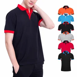 Contrast Color Lapel Short-sleeved POLO Shirt Fashionable Personalized Button Summer Top Versatile Casual Men's Clothing