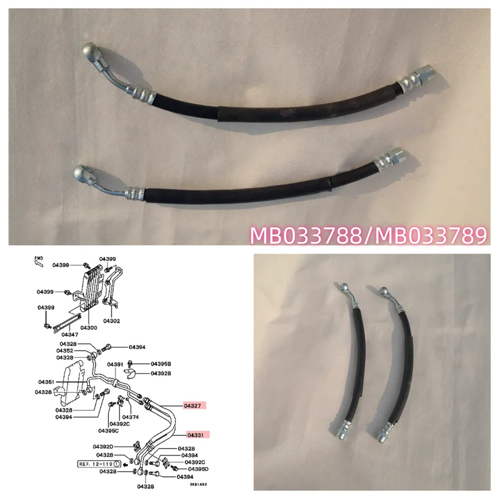 Engine Oil Cooler Hose  Fit For Pajero Montero V13V V23W V25W V33W (12 Valves) MB033788 MB033789