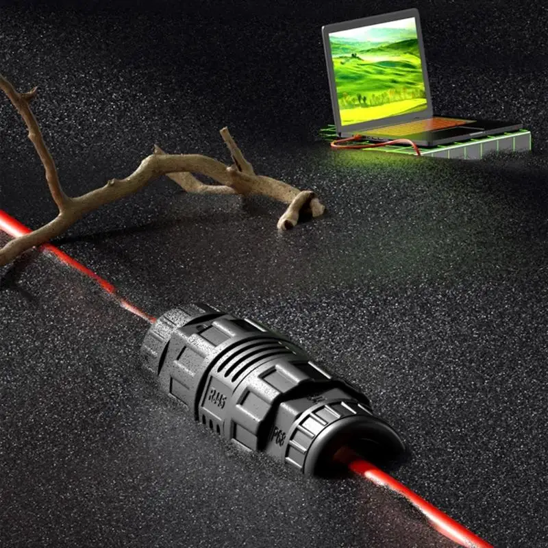 652E RJ45 Conector impermeable IP68 Cable red Ethernet Fuerte Resistente para extraer Fácil Extensor cable red