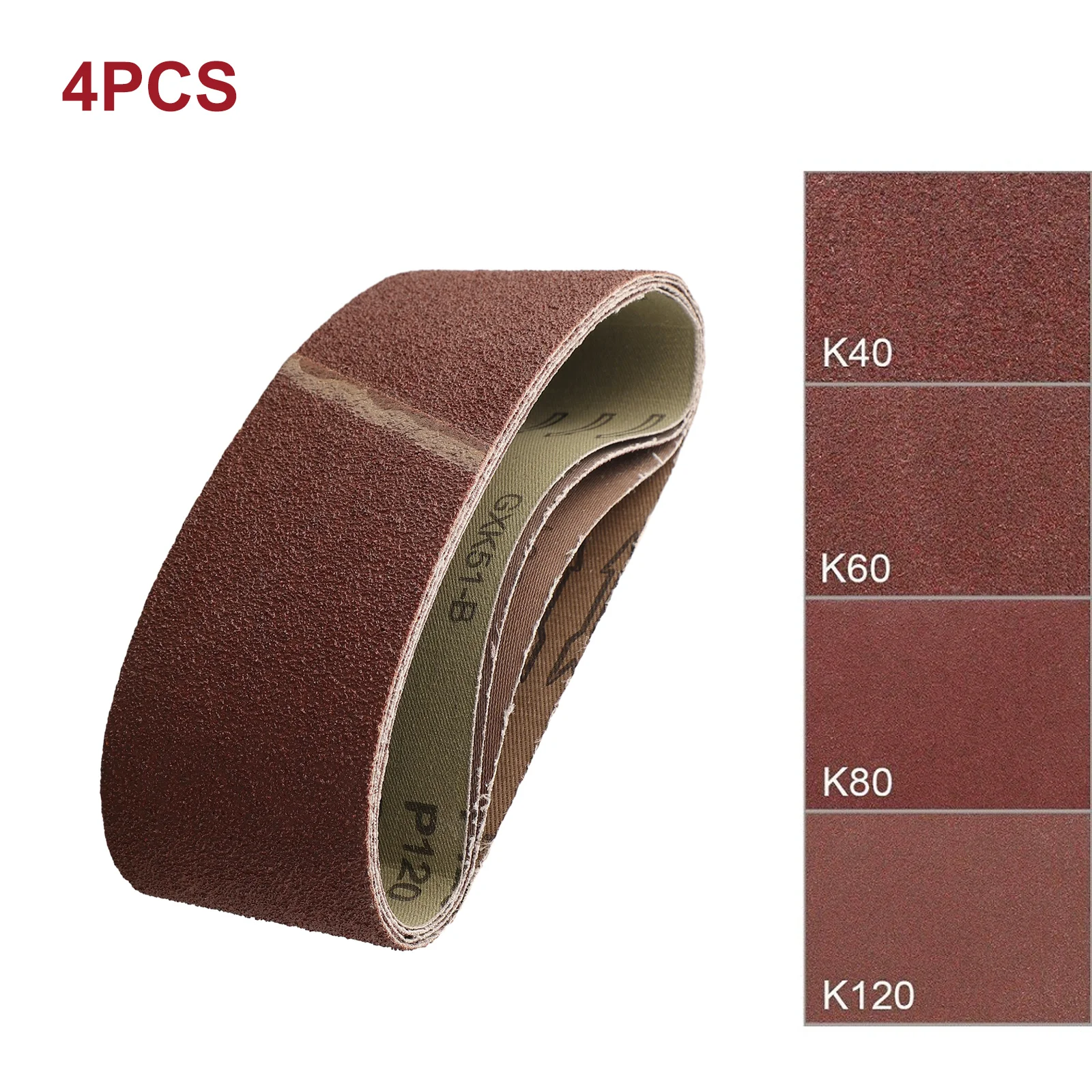 High Quality Sanding Belt Kits Machinery Metal Mixed Reddish Brown Resin Emery Cloth 40 60 80 120 Grit  High Quality