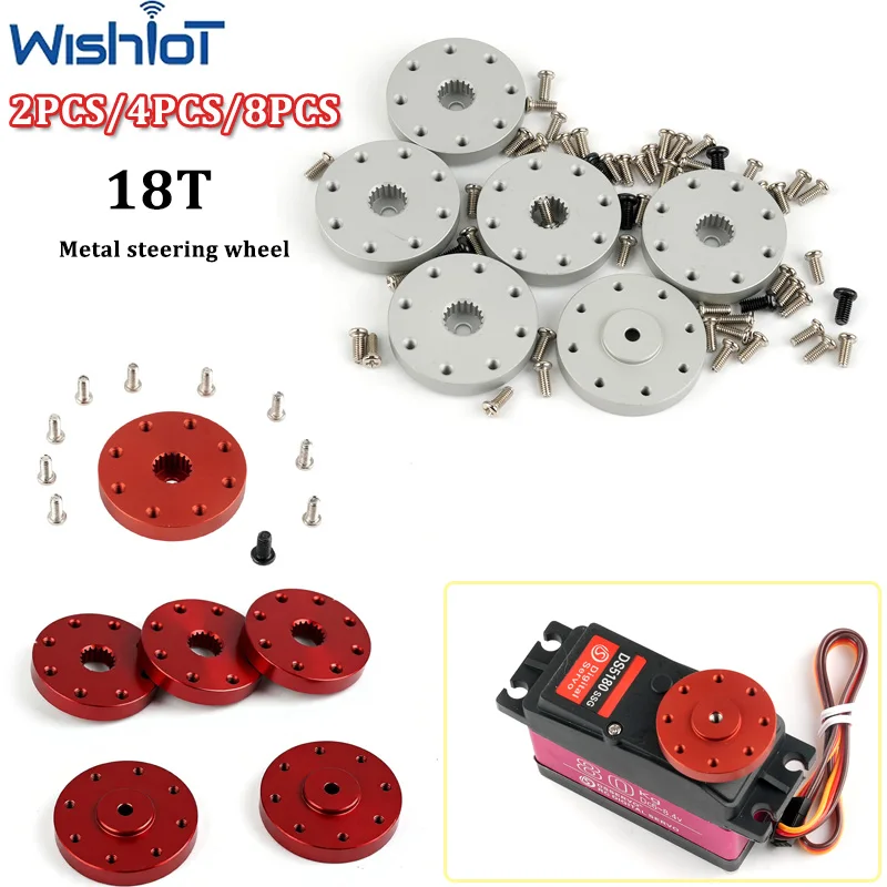2PCS/4PCS/8PCS 18T Metal Round Standard Servo Parts Bracket Steering Wheel With Nuts For DS5160 60KG Servo Parts