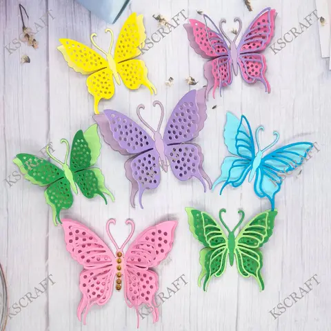 KSCRAFT Double Layer Butterfly Cutting Dies Stencils for DIY Scrapbooking Decorative Embossing DIY Paper Cards