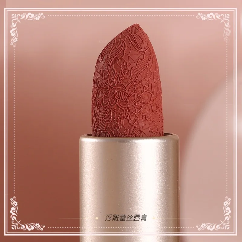 Colorrose Embossed Lipstick Cheap Student Milk Tea Lipstick Cameo Brown Matte Moisturizing 3.5g