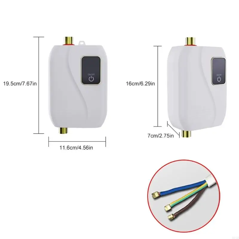 D0AB Tankless Electric Water Máy nước nóng 3500W Hệ thống nước nóng cho bồn rửa nhanh chóng thiết bị sưởi ấm cho nhà bếp và tắm