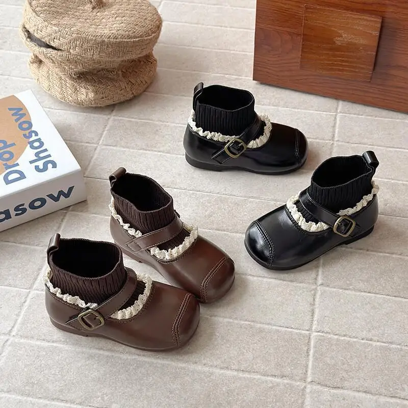 

Kawaii Y2K Casual Shoe Fashion Childrens Shoes Winter Boots for Girls Lace Princess Boots Warm Fleece Lined Short Boots 2025 New