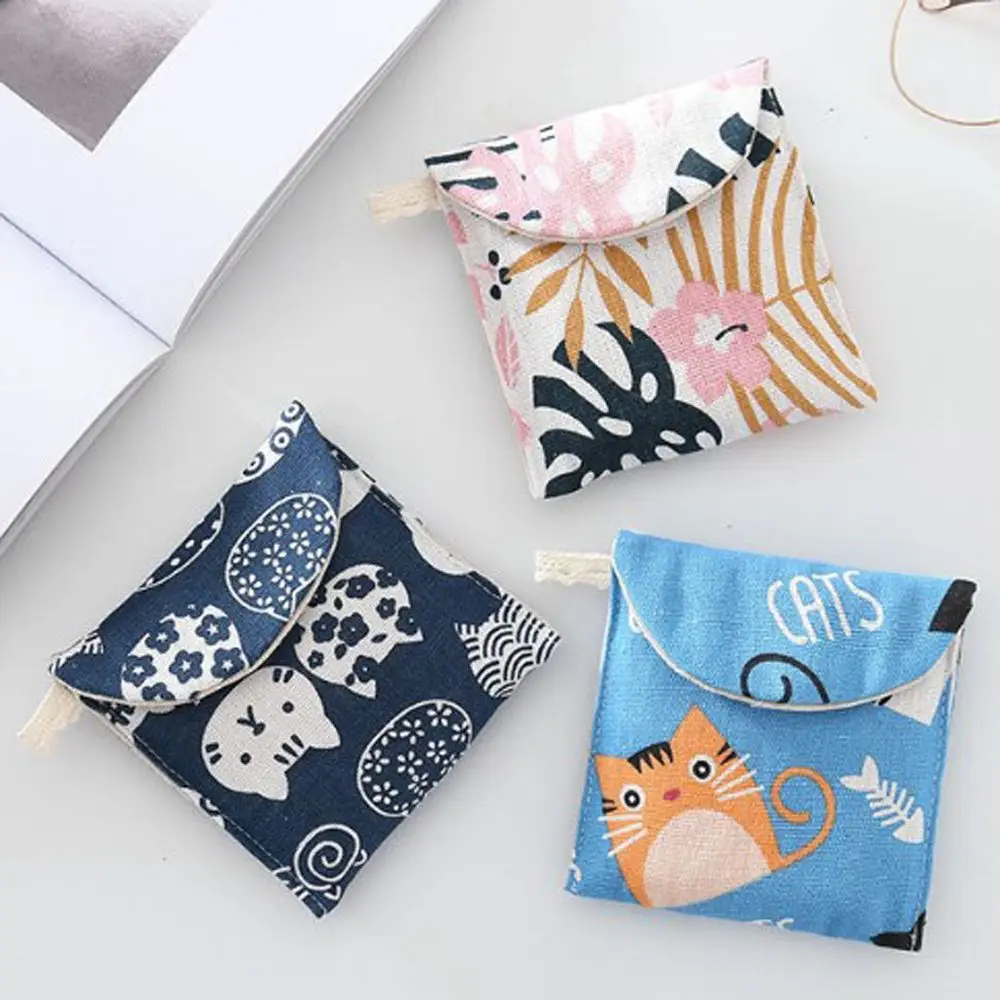 

Women Polyester Coin Purse Credit Card Bag Tampon Sundries Sanitary Pad Storage Bag Coin Pouch Mask storage bag Makeup Bag