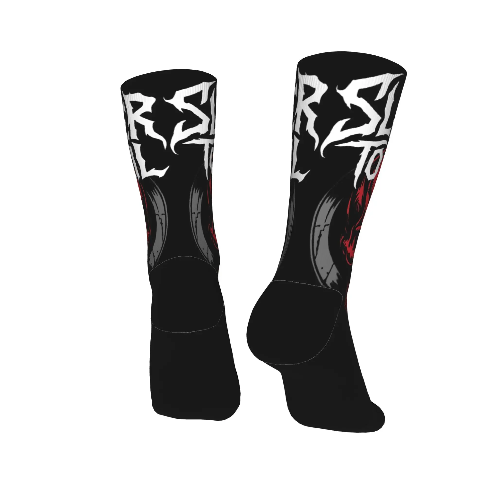 ذبح لتسود الجوارب المعدنية السوداء القوطية جوارب الخريف المضادة للانزلاق الرجال الجوارب لينة تنفس تصميم جوارب رياضية في الهواء الطلق