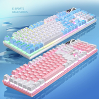 USB Wired Mechanical Keyboard LED Backlit Axis Gaming Office Keyboard Computer Keyboard For Mac Windows PC Laptop Office Gift