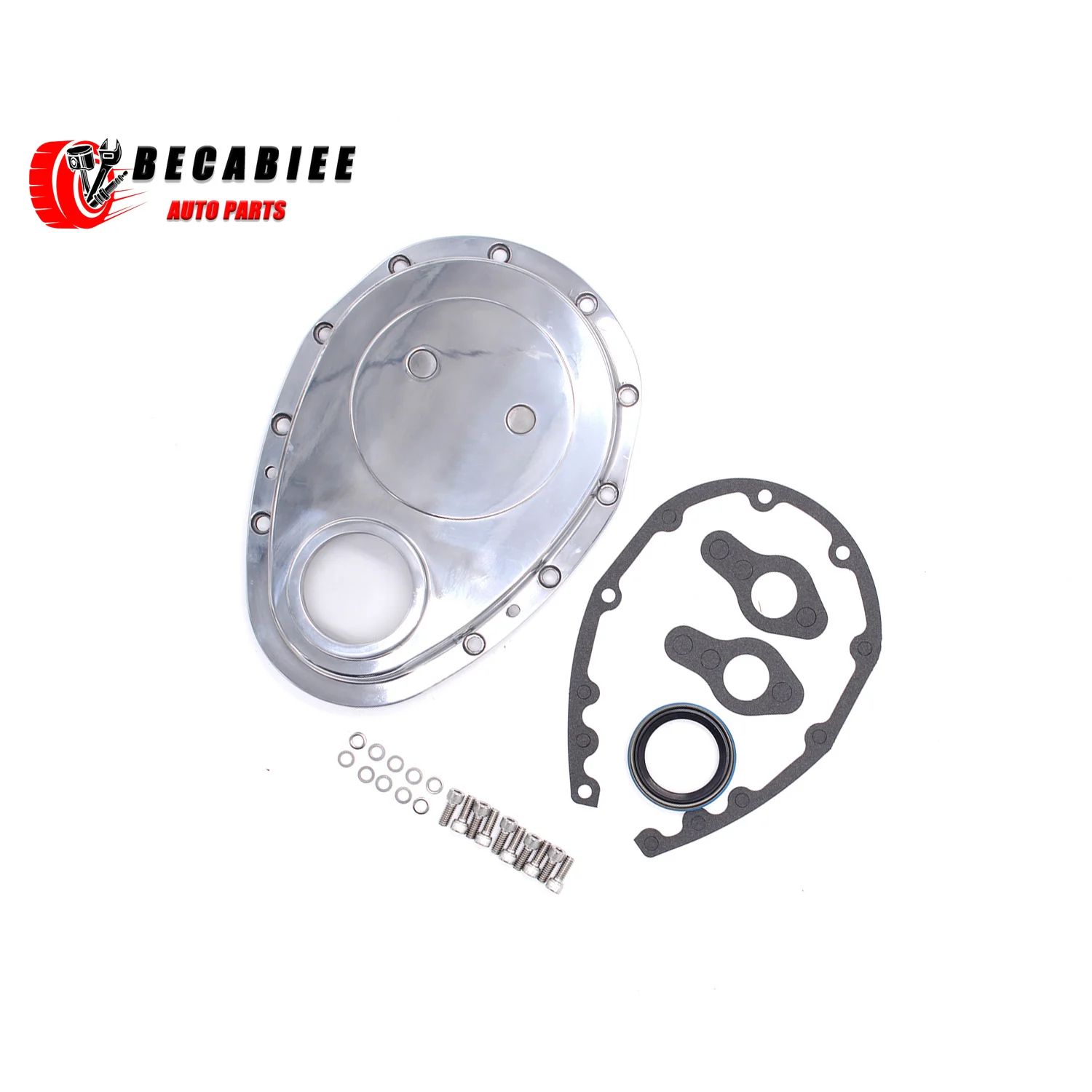 

NEW SBC Polish Aluminum Timing Chain Cover Small Block For Chevy 283 305 327 350 383 400 Engines
