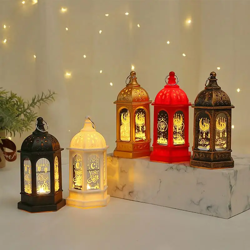 2 PCS Ramadan Lantern Eid Lamp Ornament Arabic -Fitr Wind Moroccan Decor Party Ramadan Wind Lamps Moroccan Lamp Adorns