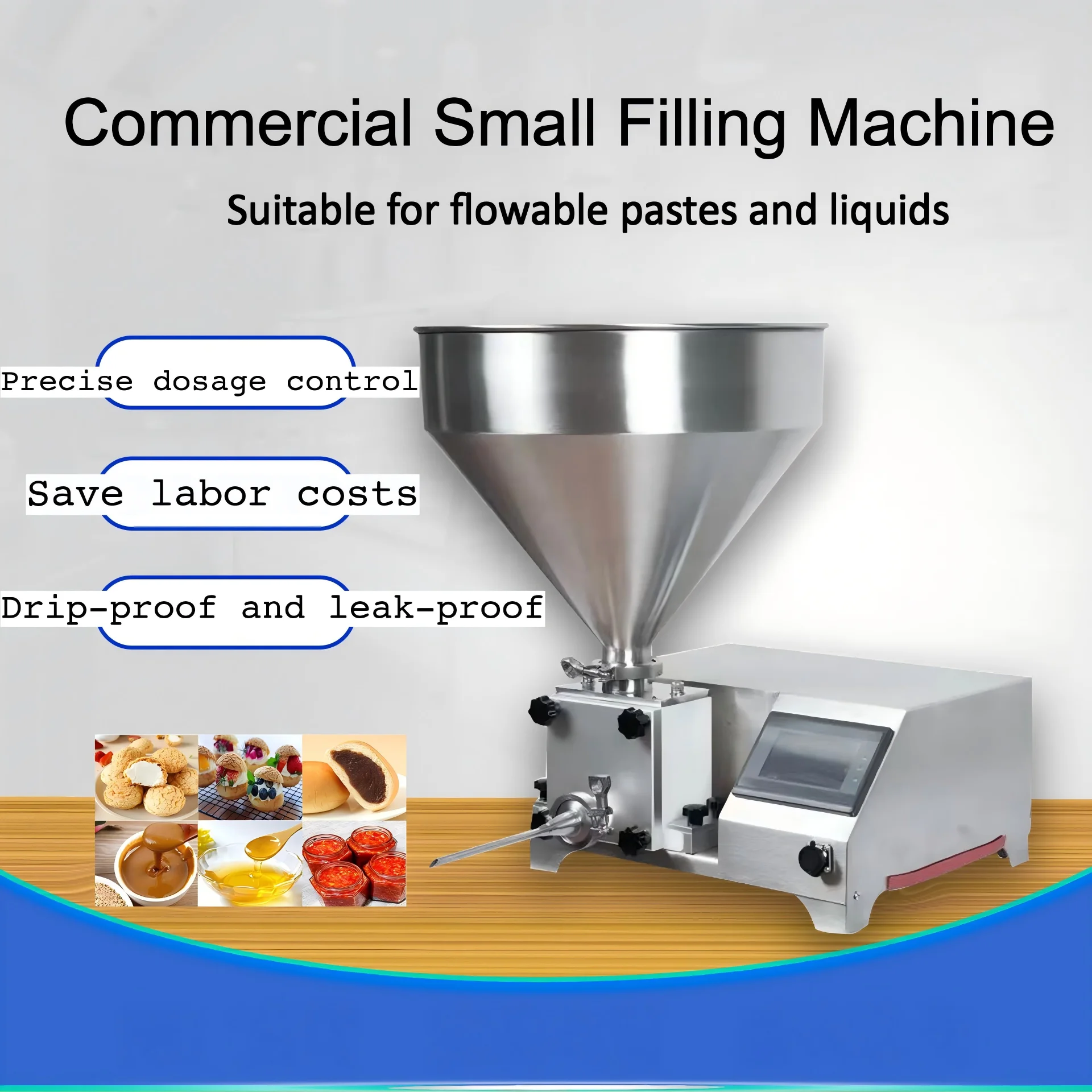 Automatic Pastry Injector For Danish Pastry Filler Egg & Fruit Cream Filling Equipment