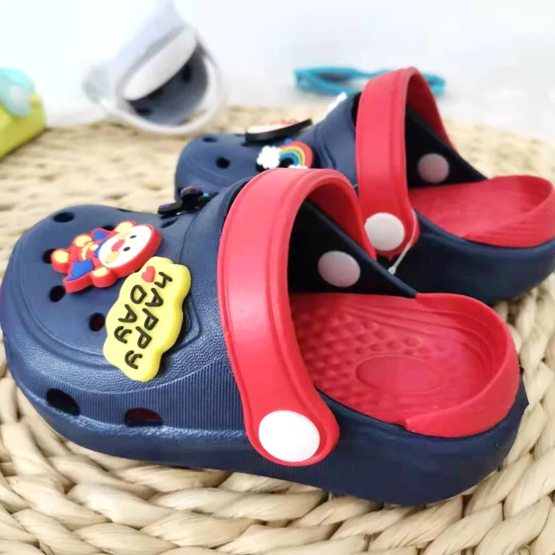 Kids Summer Apanman Cartoon Cave Hole Sandals Garden Beach Slippers Sandals Non-Slip Soft Soled Quick Drying Shoes