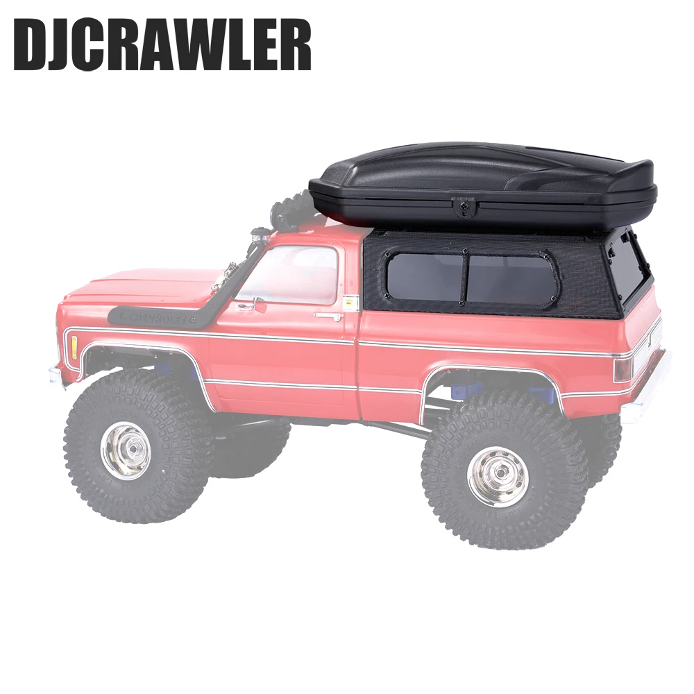 DJC 1/18 3D Printed Cargo Box Cover Comes with Suitcase, Suitable for TRX4M K10 Body Modification and Upgrade