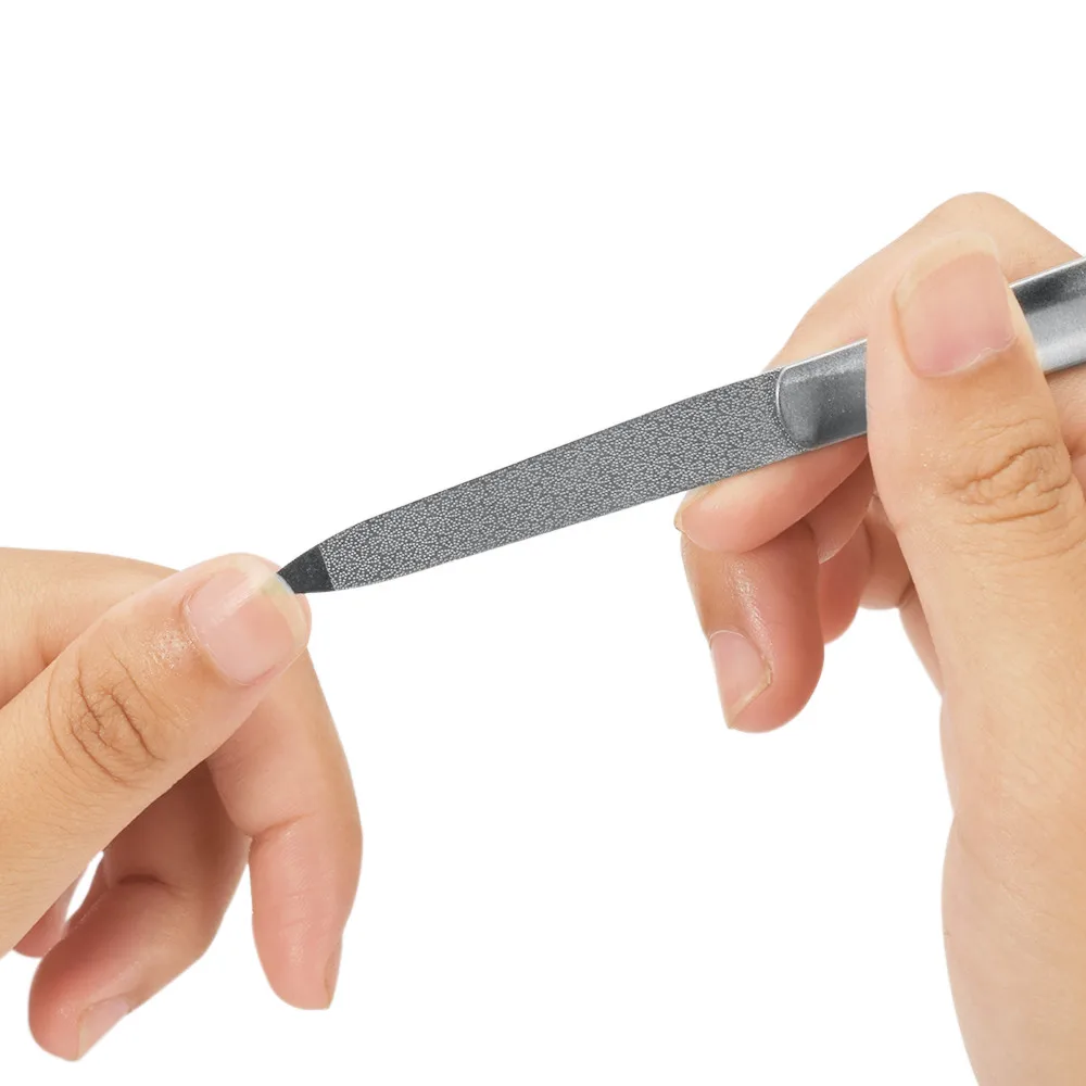 1pc Lime A Ongle Nail Filer lixa De Unha Double-sided Concave Convex Nail File Pilnik With Non-slip Handle Manicure Tool