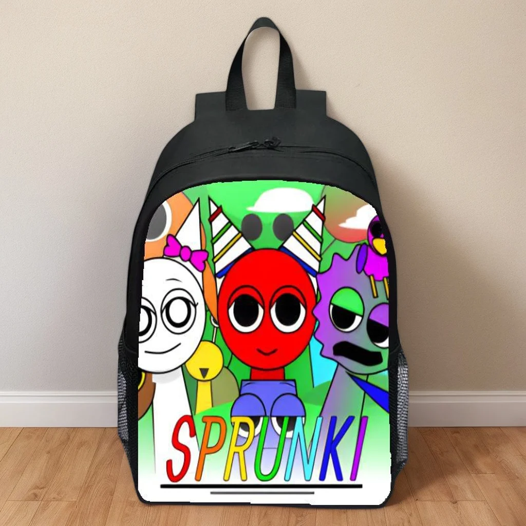 Children Sprunki Graphic Backpack Student Back to School Knapsack Waterproof Casual Travel Laptop Daypack for Boys Girls
