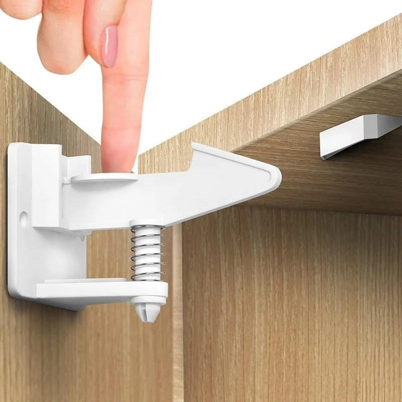 1pcs Baby Safety Invisible Security Drawer Lock No Punching Children Protection Cupboard Cabinet Door Drawer Safety Locks A+