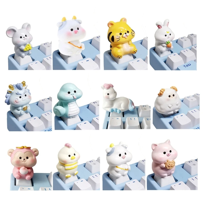 Chinese Zodiac Animal Keycaps 3D Animal Resin Keycap For Mechanical Keyboard Keycap Replaces 1PC