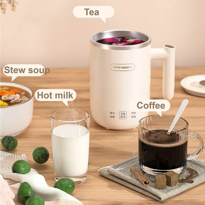 400ml Electric Kettle Smart Health Cup Milk/Coffee Thermos Cup Portable Travel Kettle Multi-function Stew Cook Cup Mini Teapot