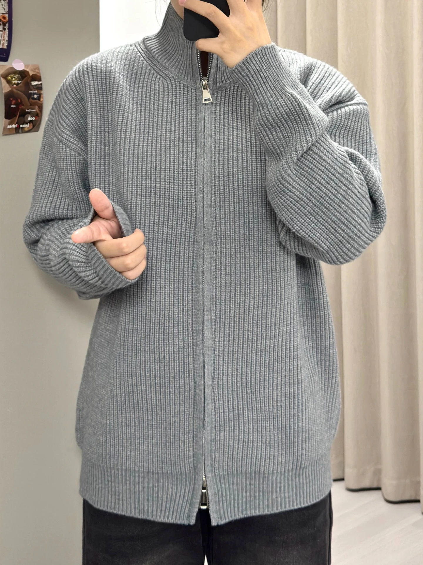 

Cleanfit Men's Knitted Zipper Ne Sweater Soft Lazy Sle Autumn Outerwear Casual Loose Fit Long Sve Faionable Sweater