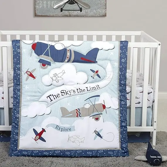 Adventure Awaits 4-Piece Baby Nursery Crib Bedding Set