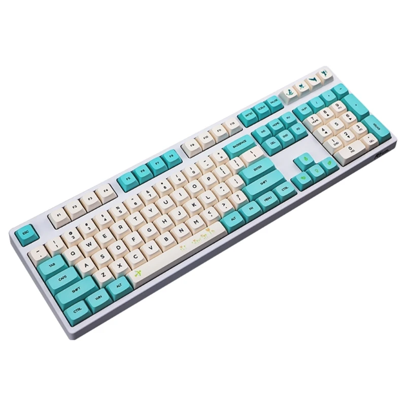 F3KE 130 teclas Spring Blooms Keycap temático XDA Perfil PBT Dye Sublimation Keycap Set para teclado mecânico alfandegário