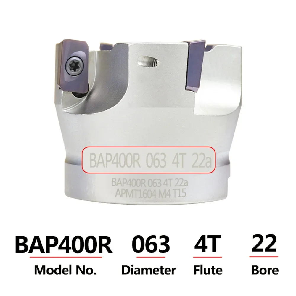 BAP400R63-22-4T four tight inserts cutting machining end mill shank right angle shoulder cutter