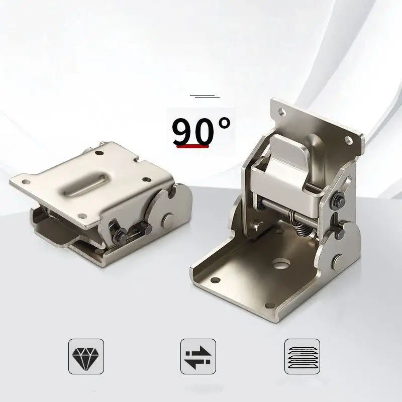 90 Degrees Self-locking Folding Hinge Anti-corrosion Invisible Connector Support Brackets Hinge Self Lock Hinges