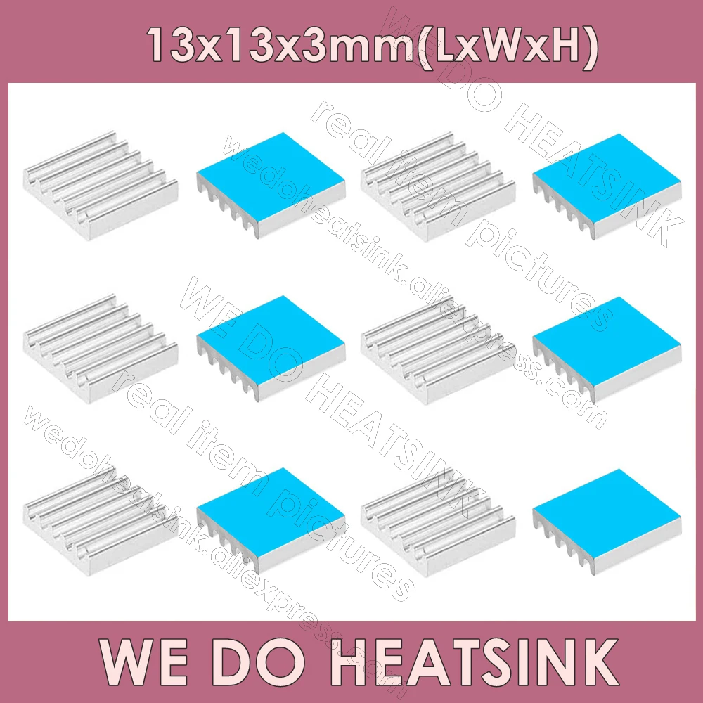 WE DO HEATSINK 13x13x3mm Without or With Thermal Pad CPU IC MOS Mini Aluminum Silver Heatsink Cooler Radiator