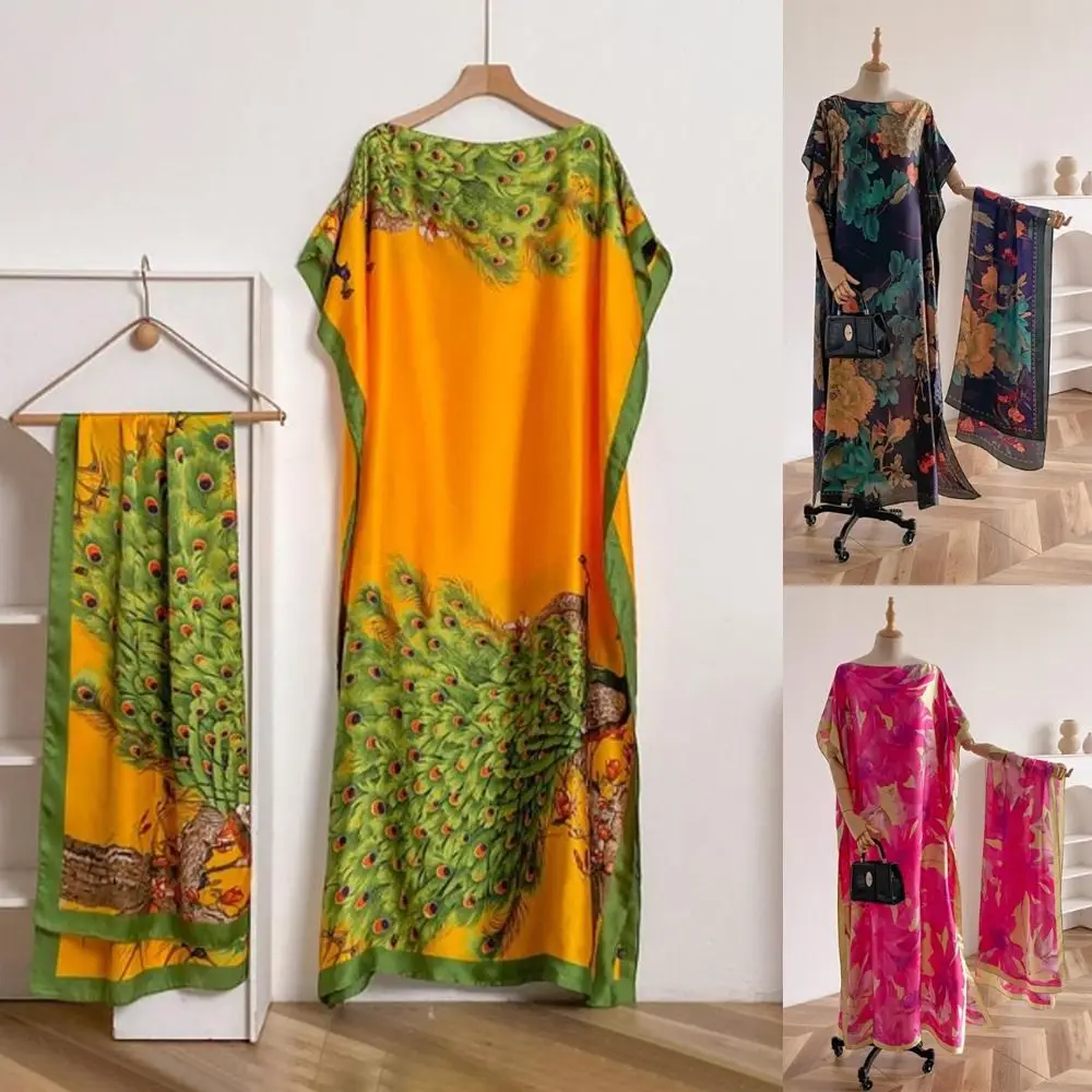 

Женский шарф с цветочным принтом и бабочкой в виде павлина, элегантная накидка с мягким принтом, шаль, повседневные модные аксессуары, накидка, шаль, шарф
