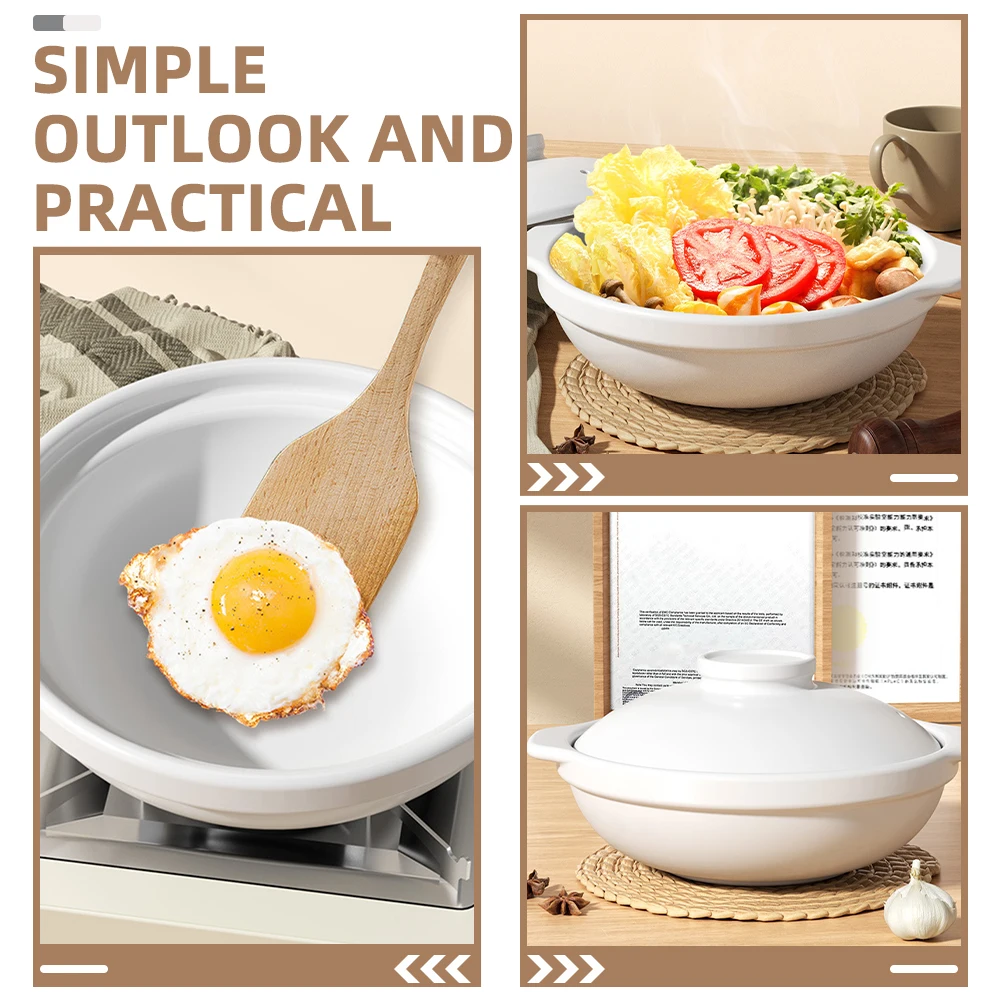 

Керамическая кастрюля, устойчивая к высоким температурам кастрюля для тушения для плиты, тушеного куриного супа, бытовая многофункциональная кухня