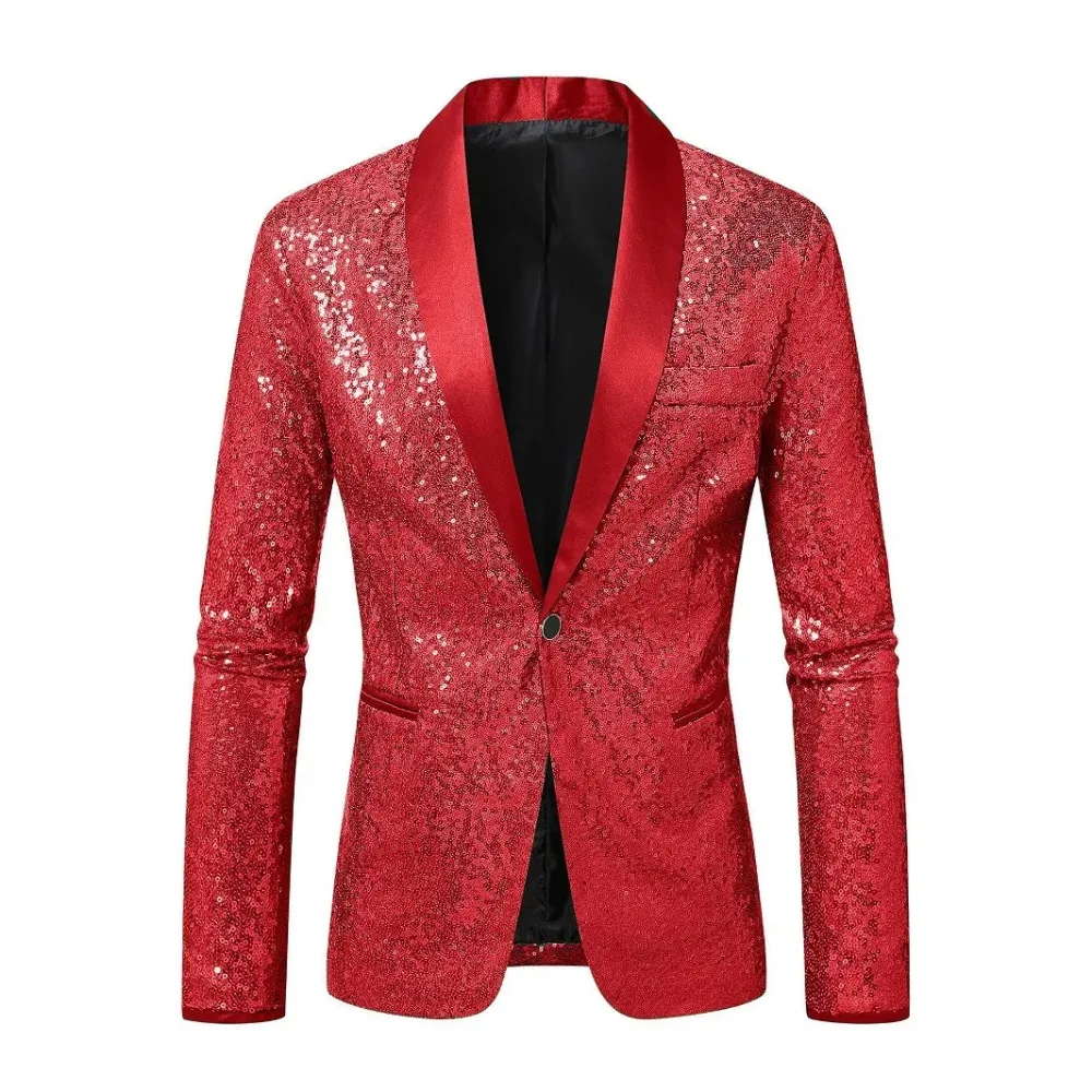 

Multi Colors Fashionable Glitter Suit Jacket for Men Party Nightclub Stage Performance Banquet Multi Colored Blaser Masculino