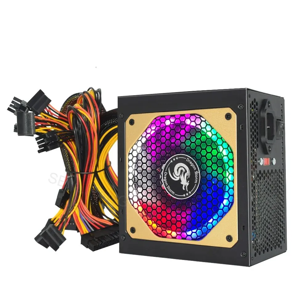 ATX 400 واط 600 واط 110-230 فولت RGB 12 فولت PC PSU 150*140*85 مللي متر المهنية E-الرياضة لعبة فيديو مصدر طاقة الكمبيوتر