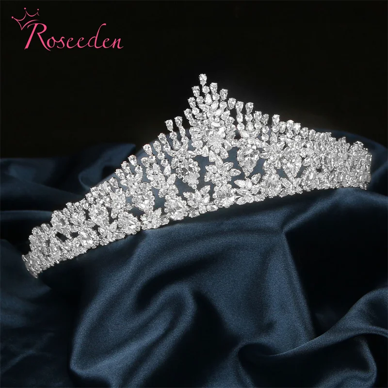 

Evening Brides Hair Jewelry CZ Zircon Wedding Tiaras Royal Vintage Crowns RE4604