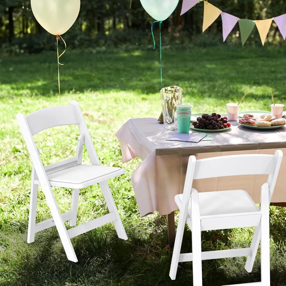 كراسي راتينج قابلة للطي مع وسادة، كرسي قابل للطي مع مقاعد مبطنة مريحة، مثالية لحفلات الحفلات الداخلية والخارجية #6