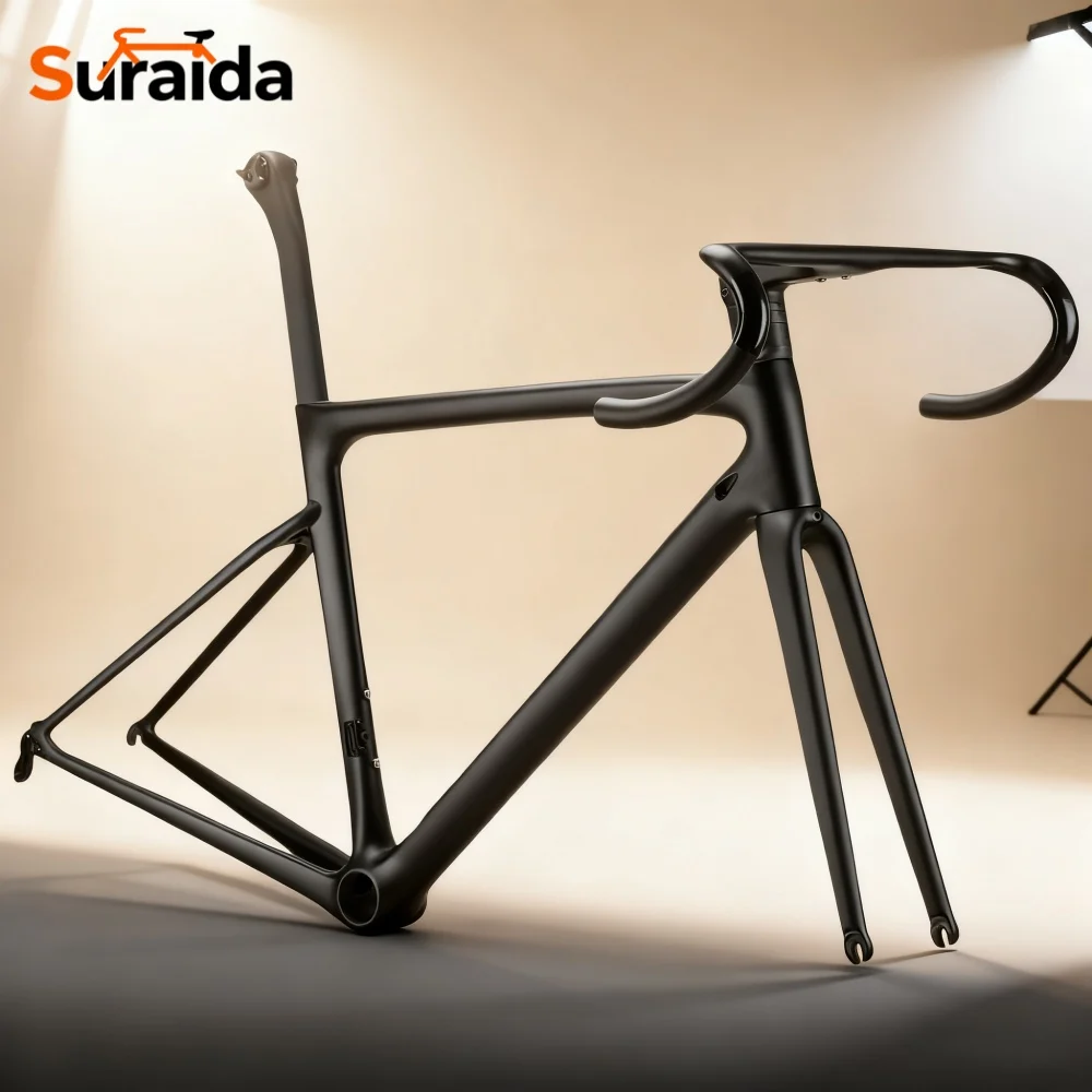 

Suraida New 700C PF30 ultralight V Brake T1100 Toray carbon Bike Road Frame Carbon Fiber Road Bicycle Frame Set with Handlebar