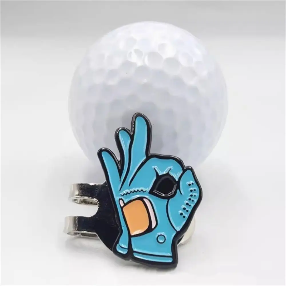 

Забавный знак OK, кепка для гольфа, зажим, магнитный мультяшный узор, знак мяча для гольфа, положение мяча, декоративная шляпа для гольфа, маркер, спортивная кепка