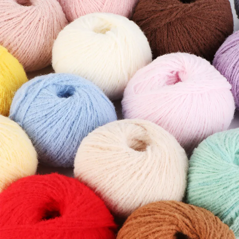 40g Velvet Felt Yarn Soft Cotton Baby DIY Hand Crochet Doll Knitting Doll Edelweiss Wool Dyed Yarn for Crochet Sweater Hat Shawl