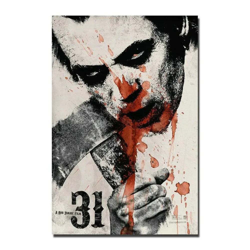 027 A Rob Zombie Film 31 ملصق جداري من القماش الحريري هدية تزيين فنية
