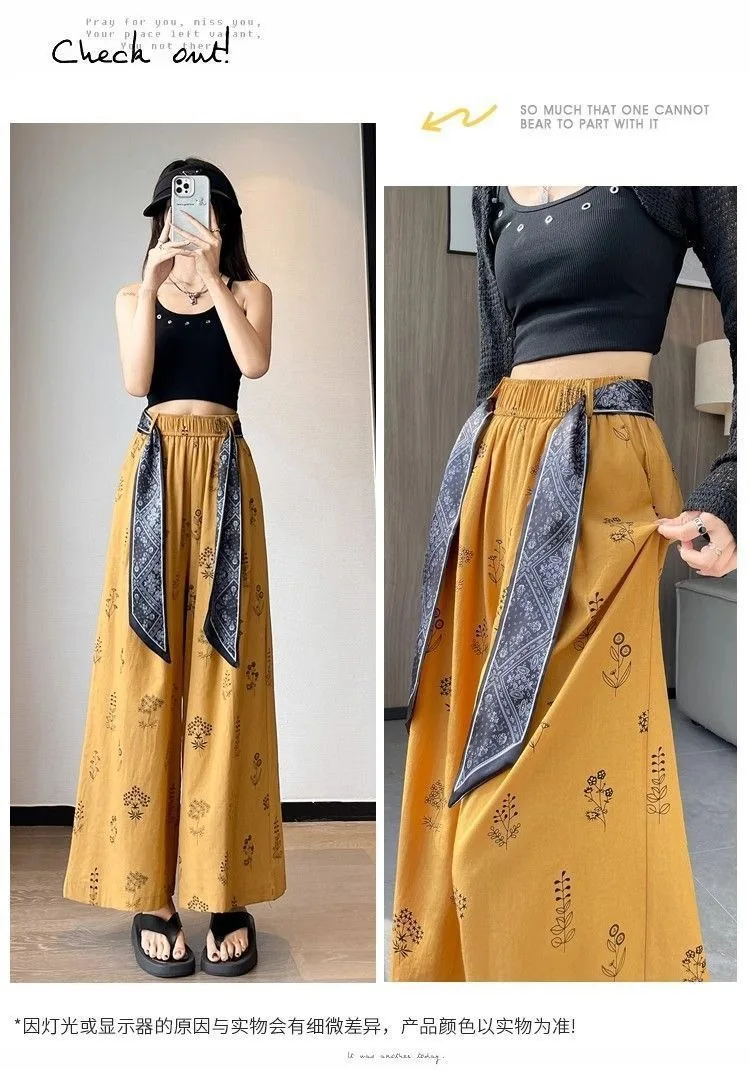 Damen Kurze Hose mit Blumenmuster im Retro-Stil, Schnürung, Slim Fit, Weites Bein, Lockerer Lazy-Style, Modische Freizeithose – Detail 11
