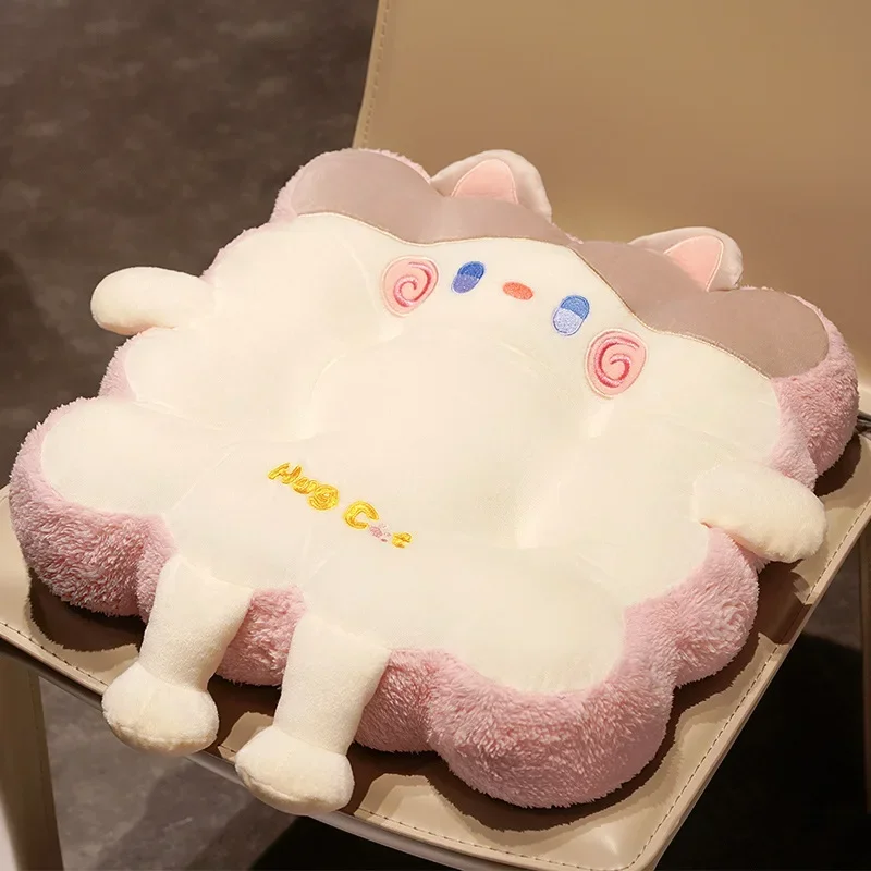 New Cartoon Cute Kitten Seat Cushion Soft Thick Plush Back Cushion Office Chair Cushion Bay Window Tatami Bedroom Floor Cushion