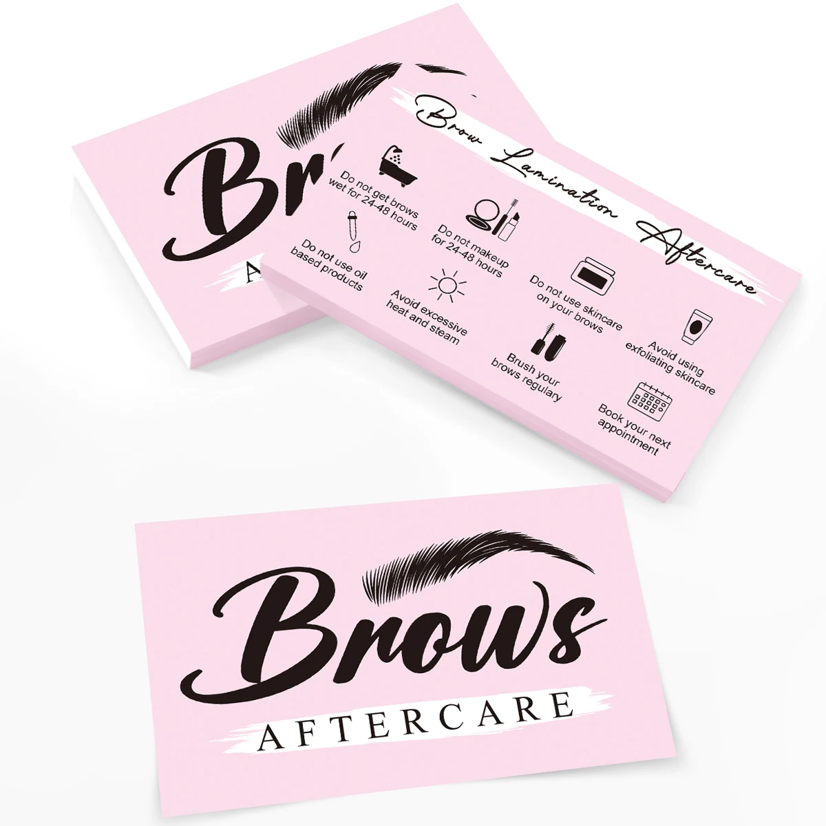 50pcs eyebrow Aftercare Cards Eyebrow Tint Salon Beauty Studio Membership Aftercare Cards  After Sale Cards Paper Business Cards