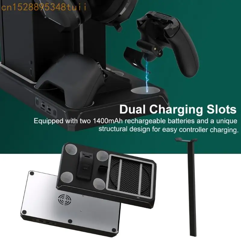 Охлаждающий вентилятор Y4QF для подставки для охлаждения игровой машины со светодиодным индикатором, 2 подставка для зарядки